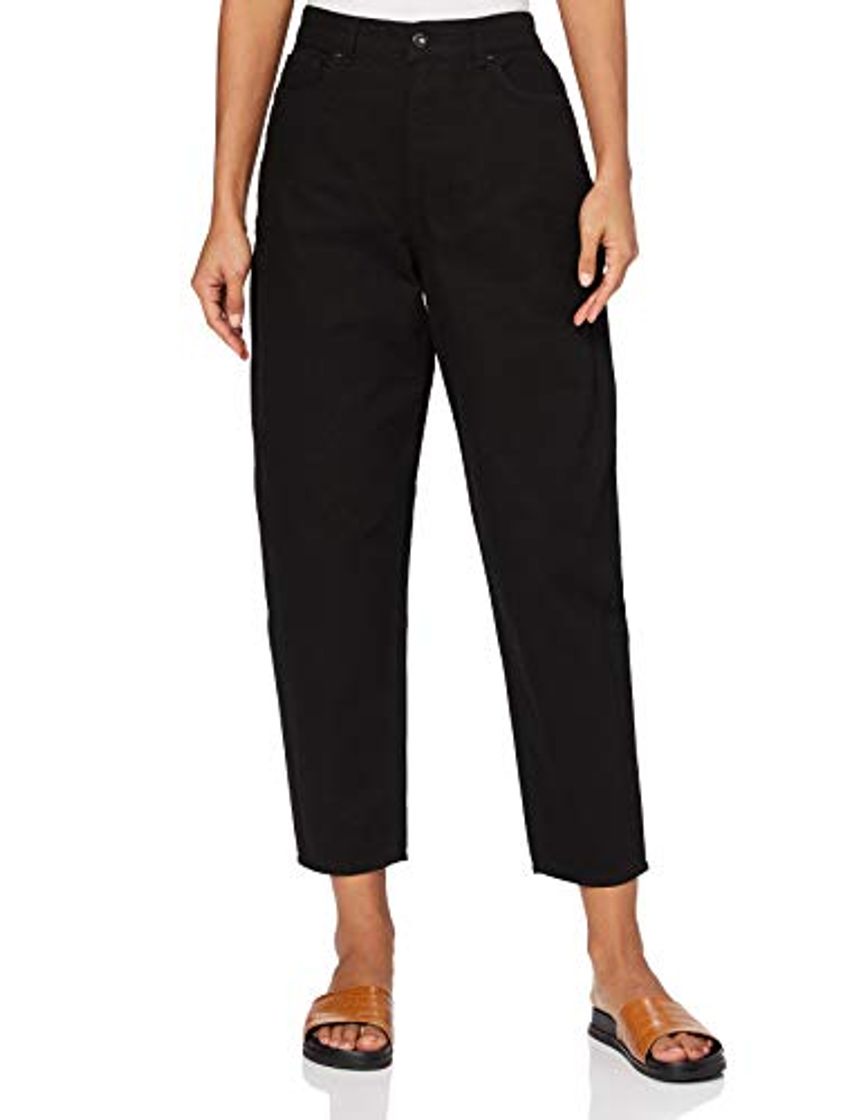 Moda find. Balloon Fit, Vaqueros Straight para Mujer, Negro