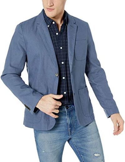 Goodthreads - Americana de lino de corte ajustado para hombre, Mezclilla, US