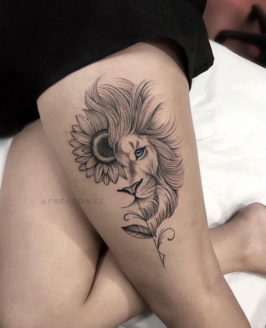 Social Tatuagem de leão feminina 