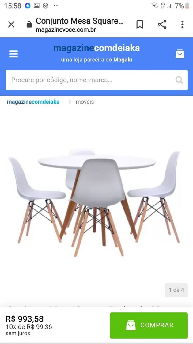 Moda Conjunto de mesa e cadeira eiffel