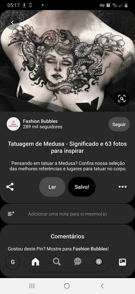 Fashion Tatuagem medusa