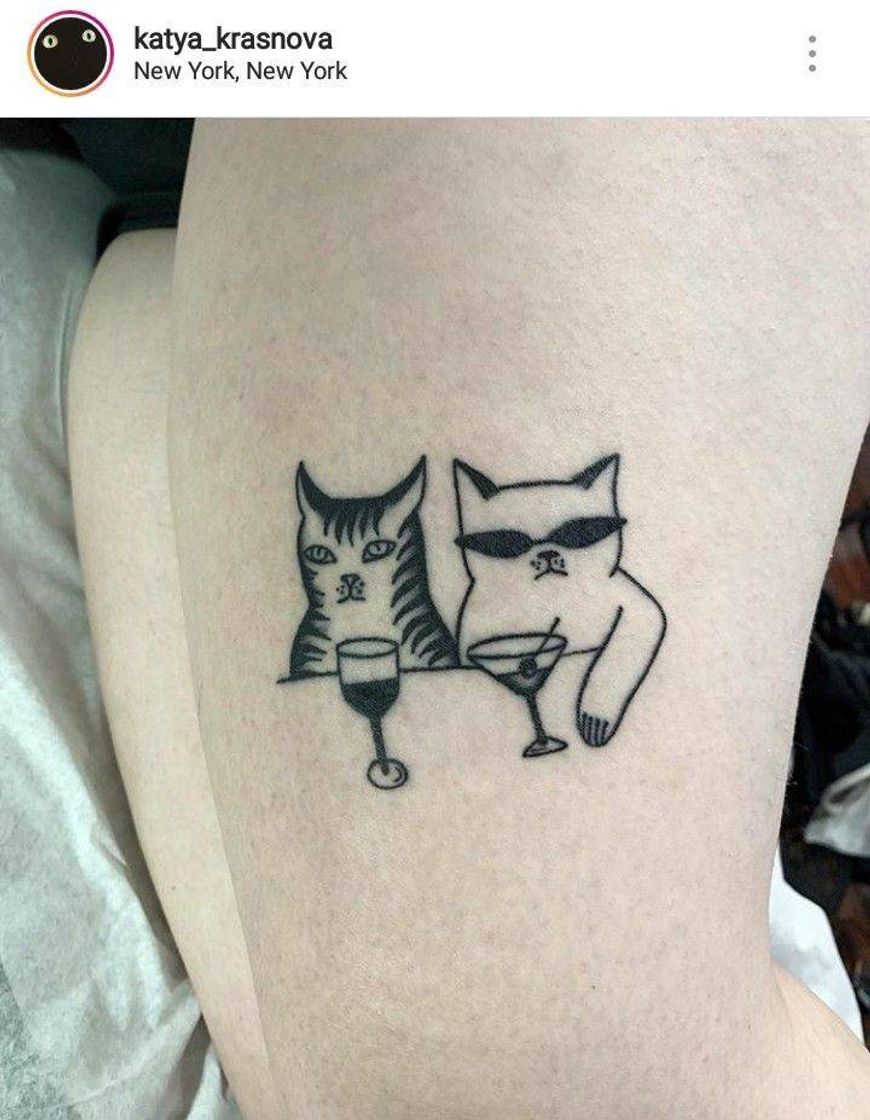 Fashion Tattoo de gatos chiques