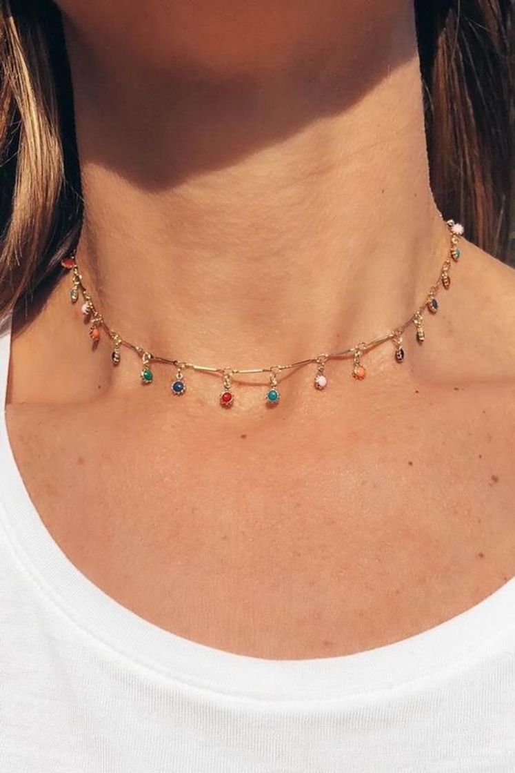 Moda Choker colorido 