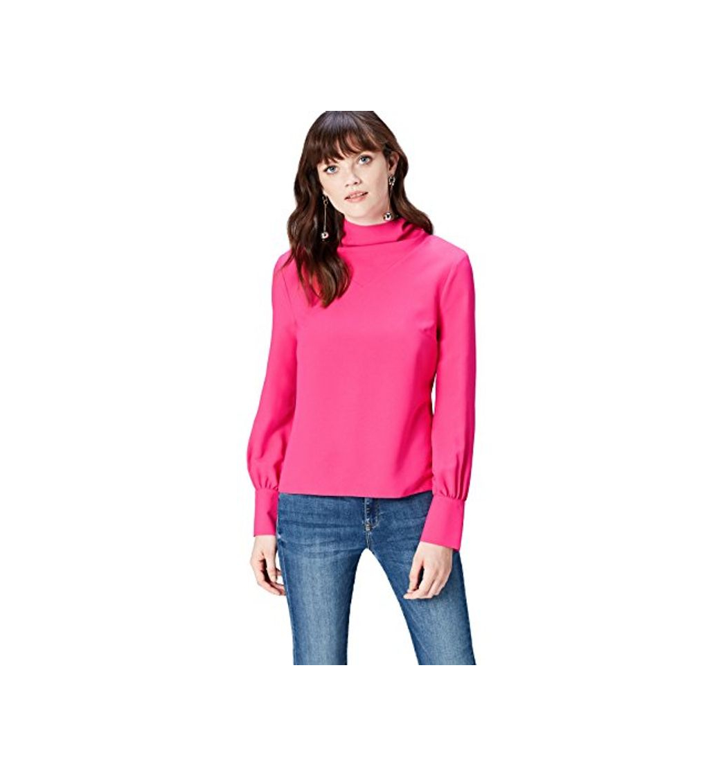 Moda Marca Amazon - find. AN5478, Blusa de Cuello Alto Para Mujer, Rosa