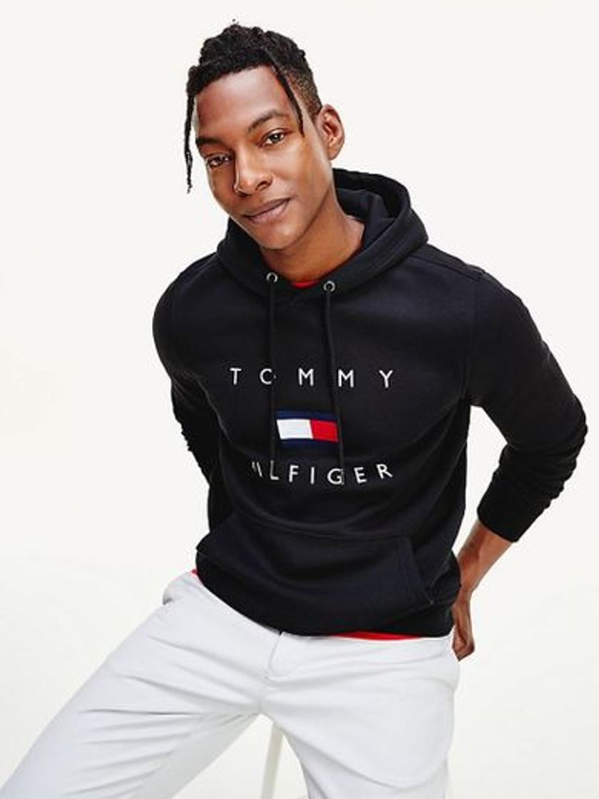 Moda Tommy Jeans Reflective Flag Sudadera con Capucha tomm yblack