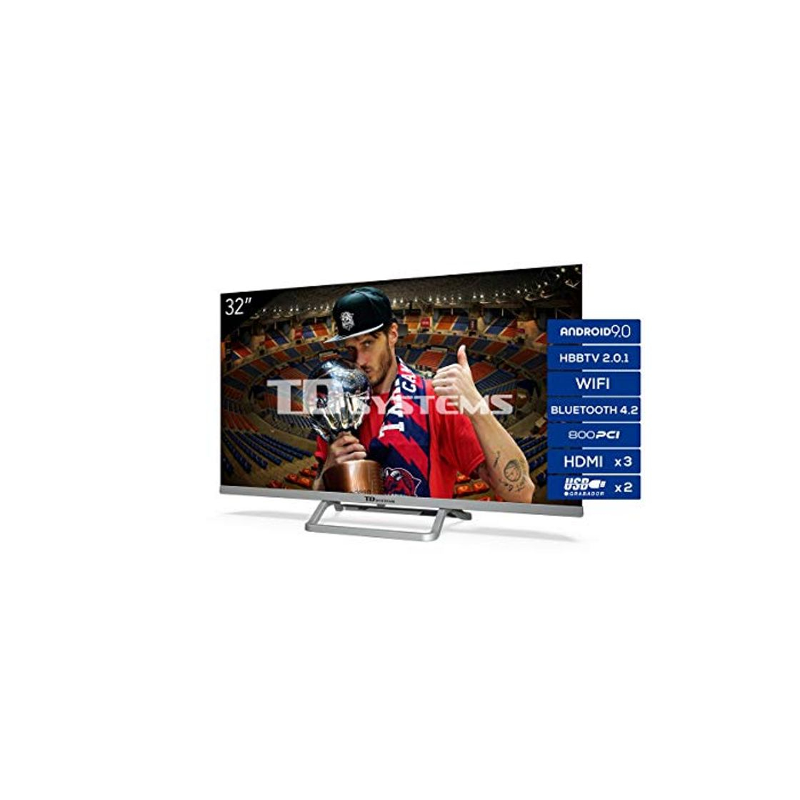 Social Televisiones Smart TV 32 Pulgadas Android 9.0 y HBBTV, 800 PCI Hz,