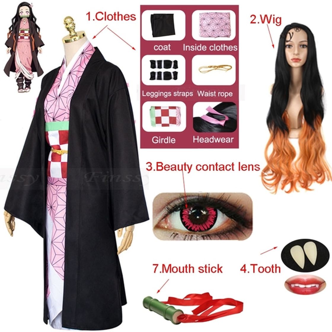 Fashion Cosplay Kimetsu no Yaba - Nezuko Kamado