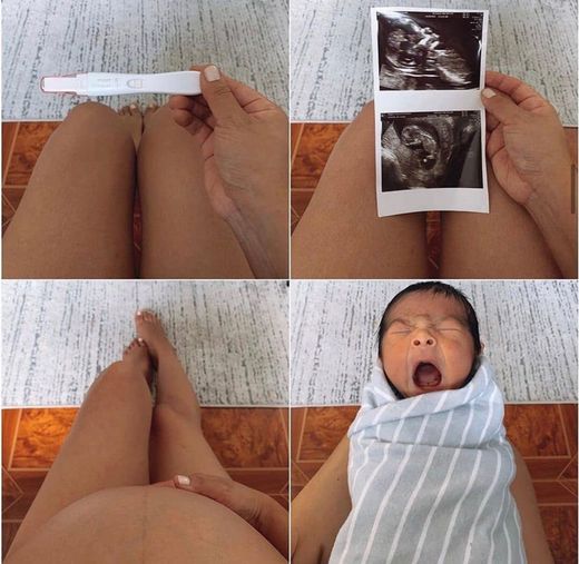 Ótima ideia de foto antes e depois da gravidez 