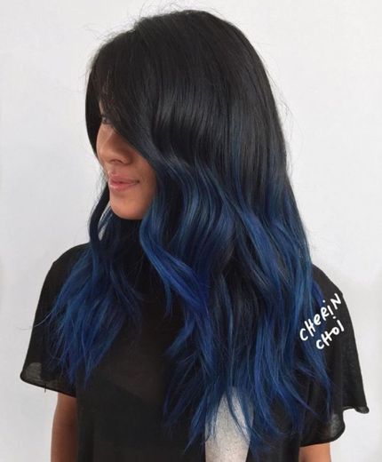 Cabelo azul, mechas