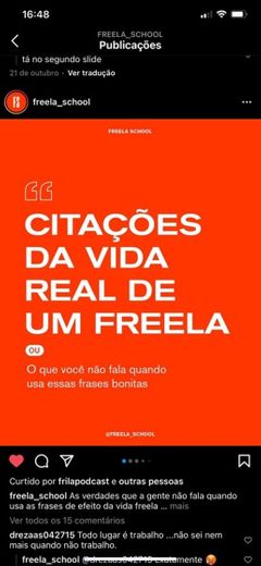 Citações da vida real de um freela