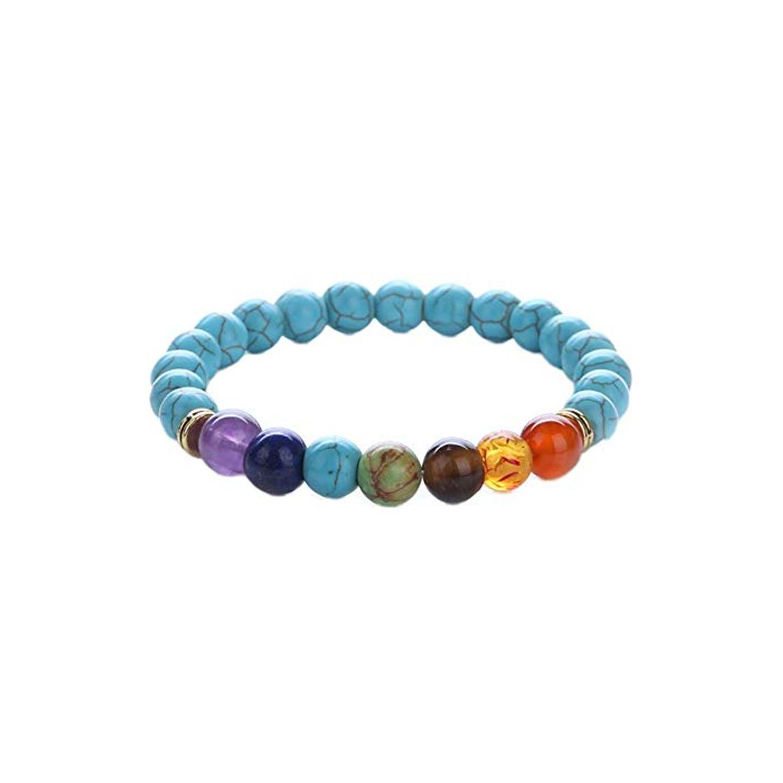 Fashion Libety Pulsera Pulseras Ojo de Tigre 7 Piedra Natural Chakra Yoga Pulseras