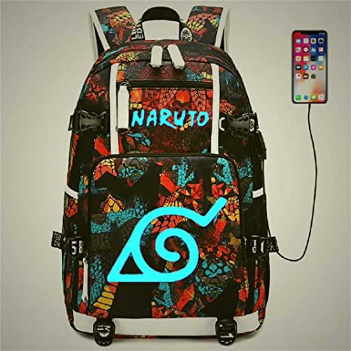 Fashion Siawasey - Mochila para el colegio con diseño de anime/cosplay de Naruto