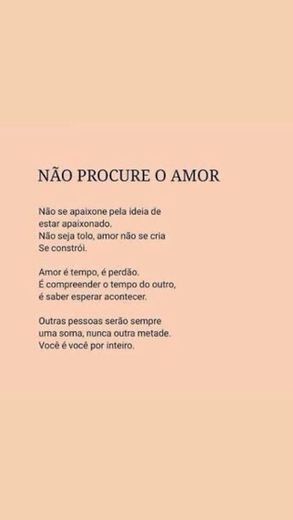 Não procure o amor