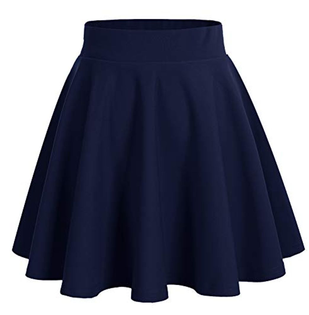 Social DRESSTELLS Falda Mujer Mini Corto Elástica Plisada Básica Multifuncional Navy L