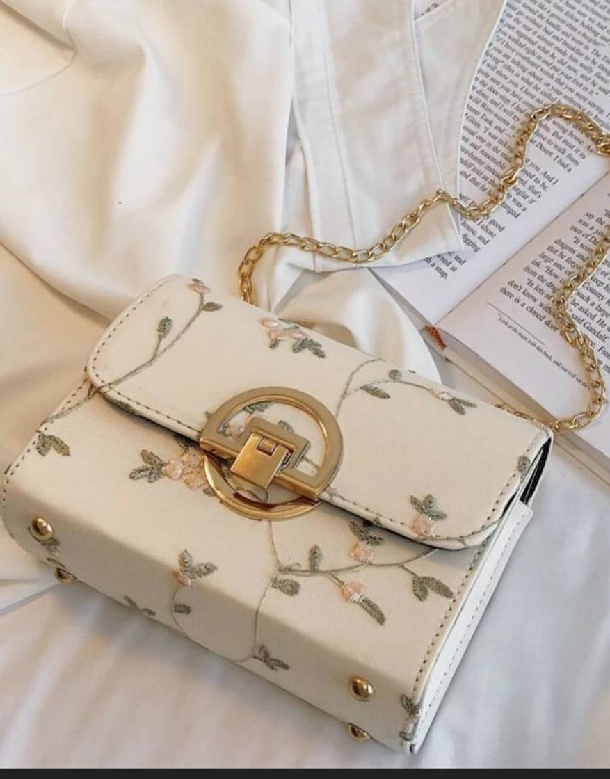 Moda Bolsa beje floral