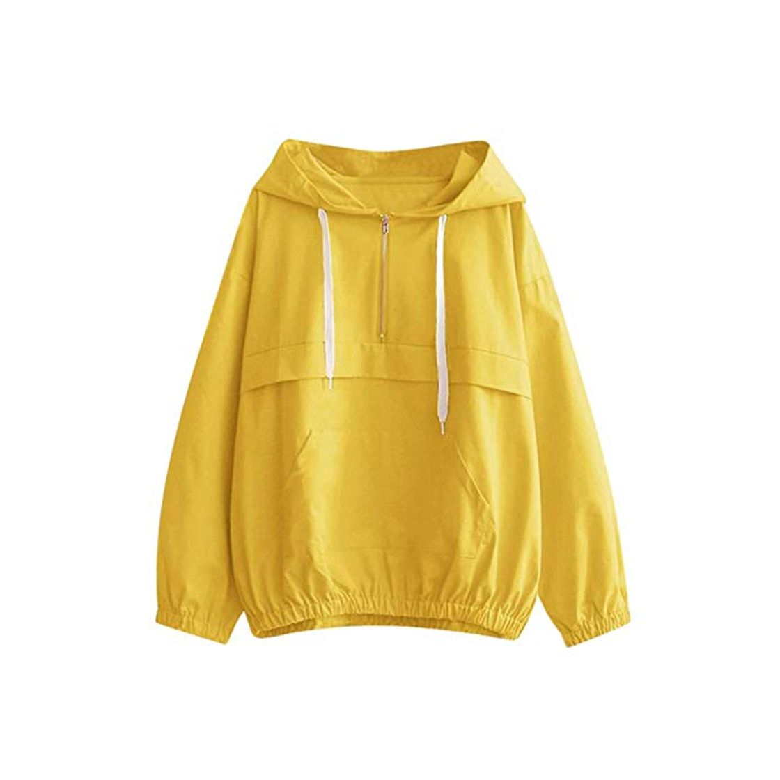 Moda UKKD Sudadera Casual Slim Hoodies Women Long Sleeve Zipper Pockets Sweatshirts Women Clothes Amarelo S