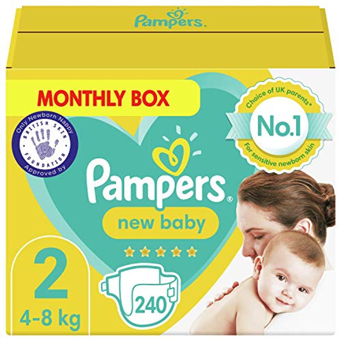 Product Pampers Pañales para bebé tamaño 2, 240 unidades, protección para piel sensible