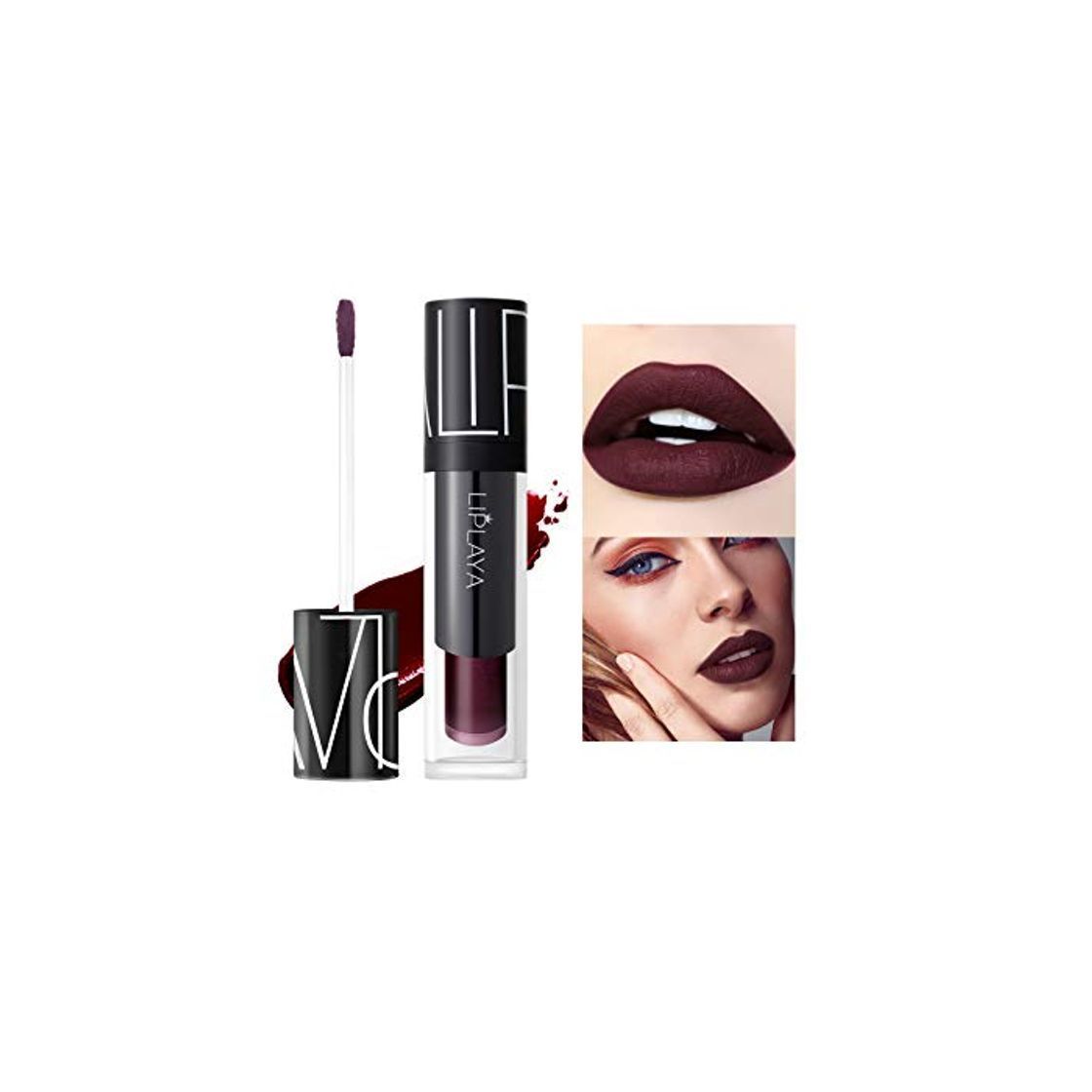 Social Mimore Moist Lipstick Maquillaje profesional Lápiz labial líquido, impermeable Taza antiadherente Sexy