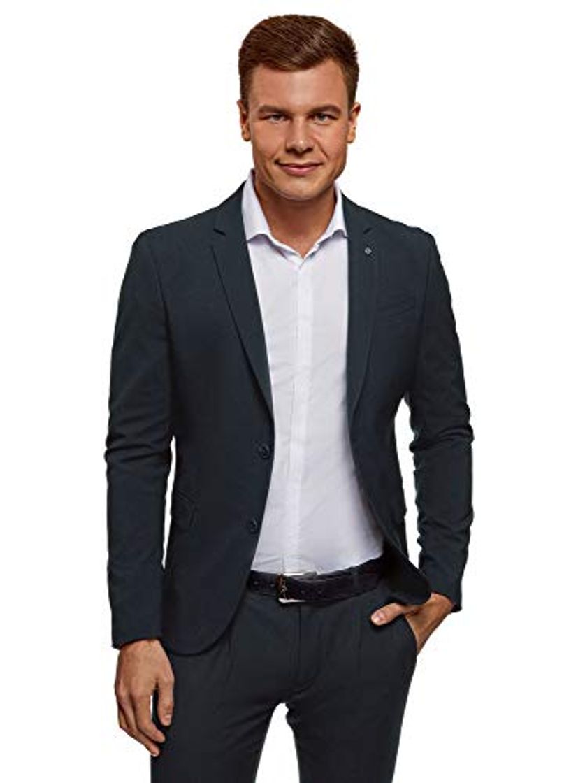 Fashion oodji Ultra Hombre Chaqueta Básica Entallada