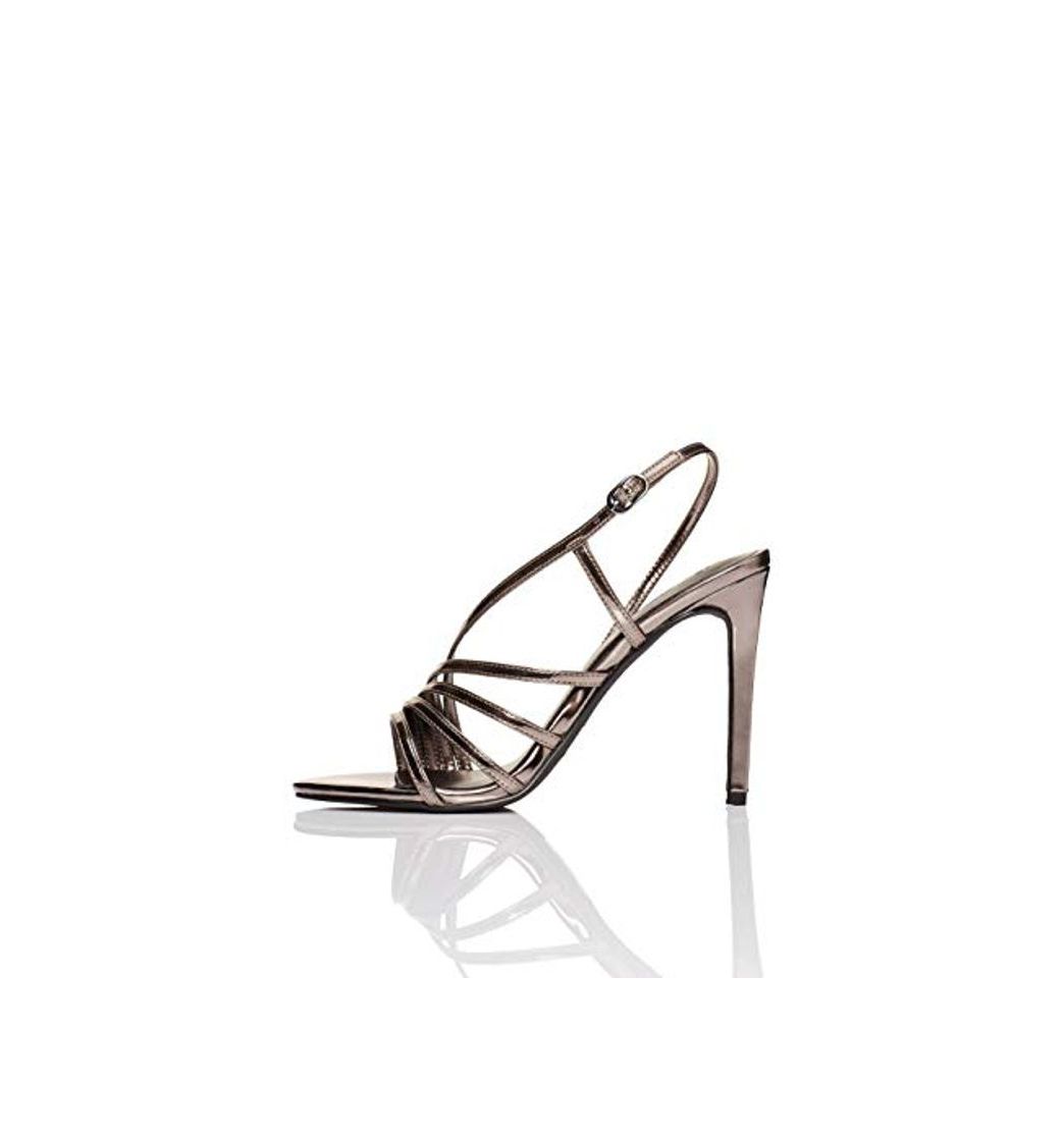 Fashion find. Assymetric Sandal Sandalias con Punta Abierta, Gris