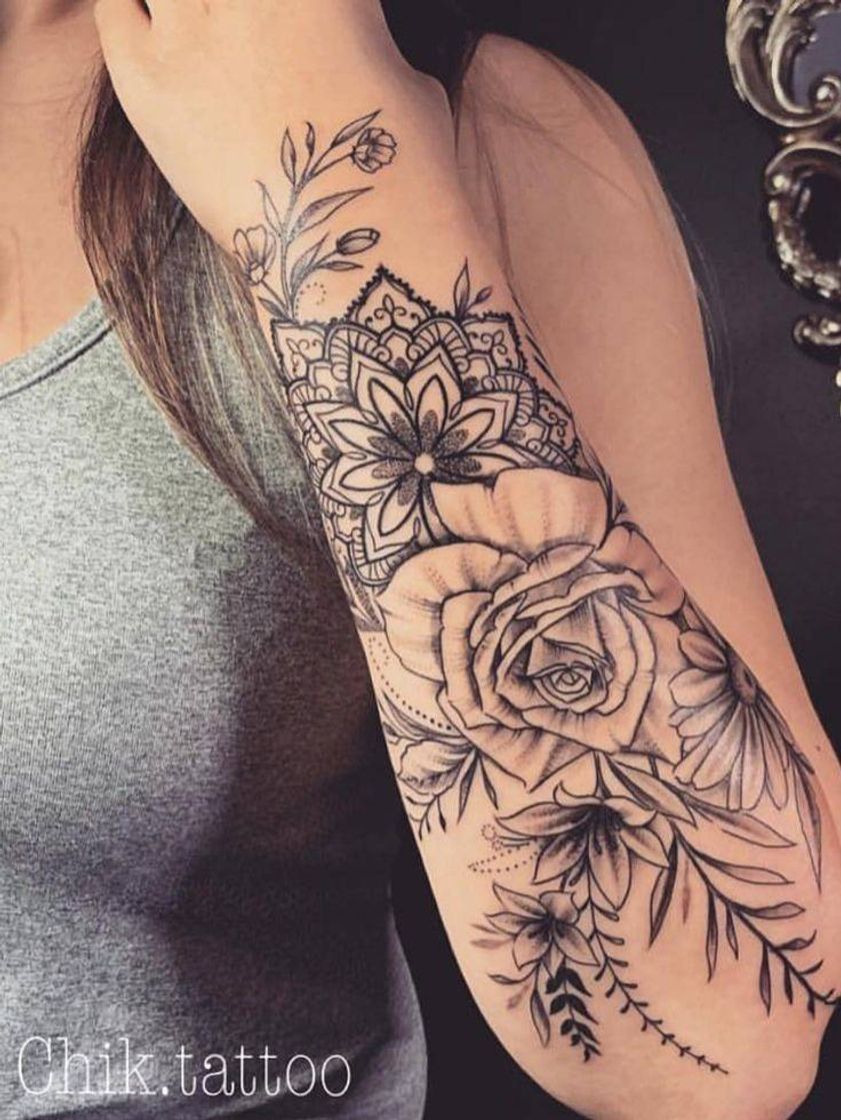 Moda Tatoo de flor 💕🤩