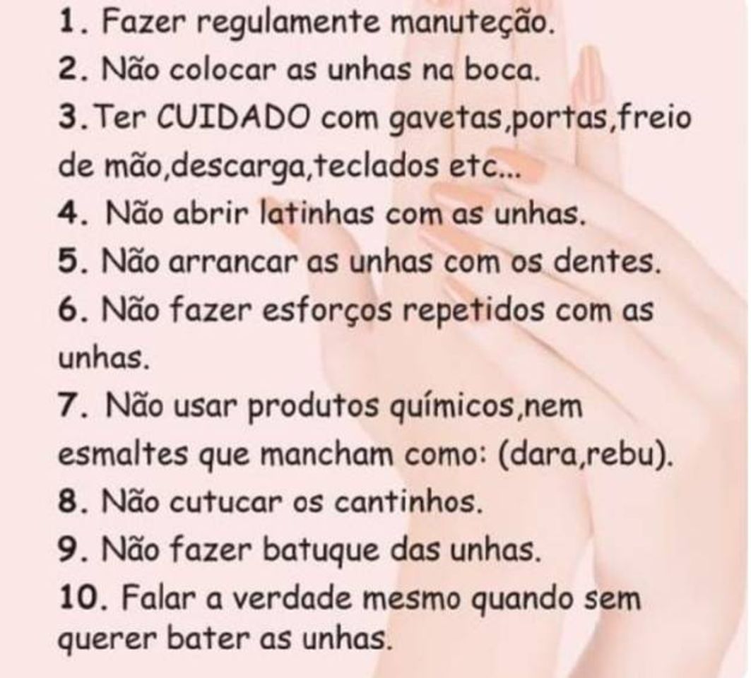 Moda Os mandamentos das unhas