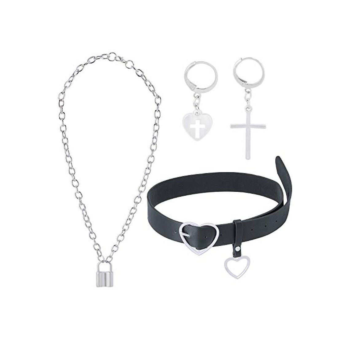 Fashion Beelittle Conjunto de Accesorios de Collar de Cadena Eboy Egirl