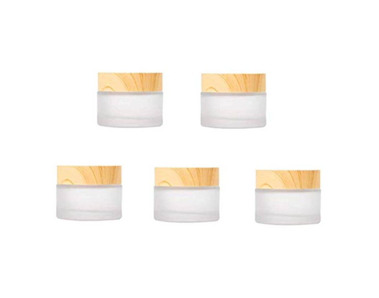 Moda Schneespitze 5 Pcs Frasco De Crema Facial De Vidrio