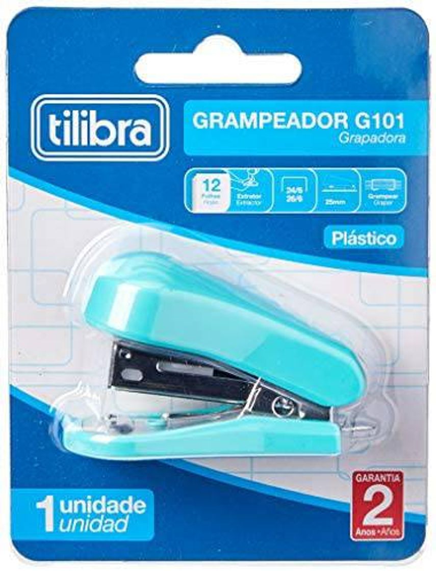 Moda Grampeador 12 Folhas Mini com Extrator Aqua, Tilibra, G101, 