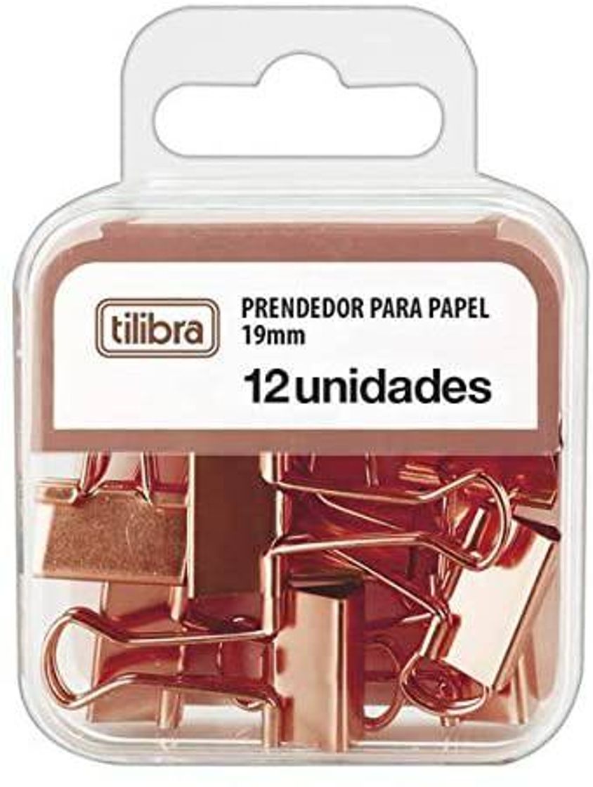 Moda Prendedor de Papel 19mm Ouro Rose 12 Unidades, Tilibra

