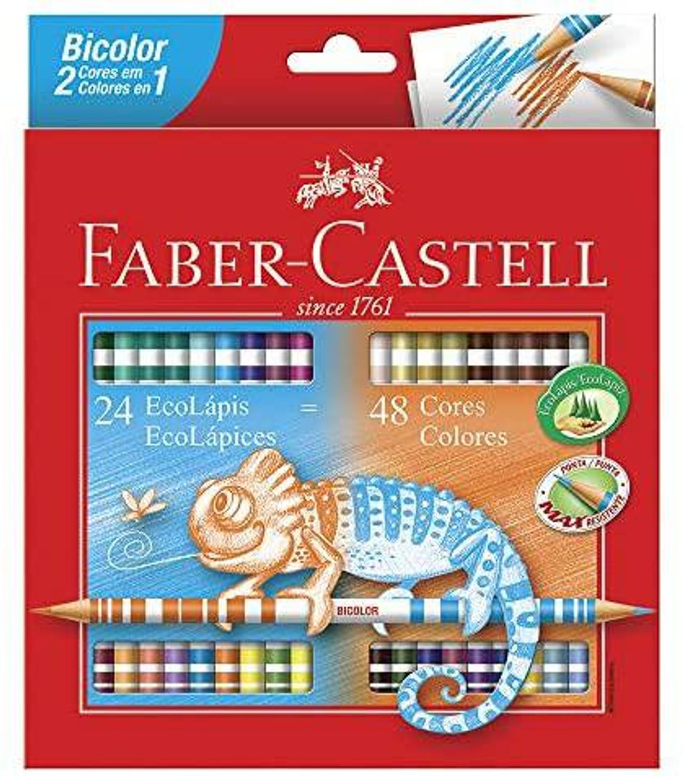 Fashion Lápis de Cor Ecolápis Bicolor 24 Lápis/48 Cores Faber Castel