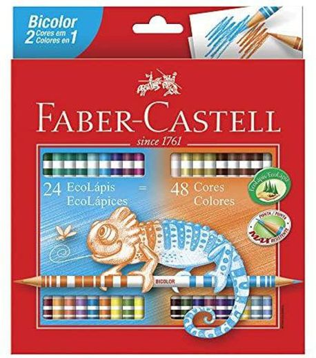 Lápis de Cor Ecolápis Bicolor 24 Lápis/48 Cores Faber Castel