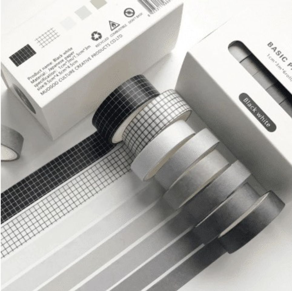 Product KIT DE WASHI TAPES BLACK WHITE