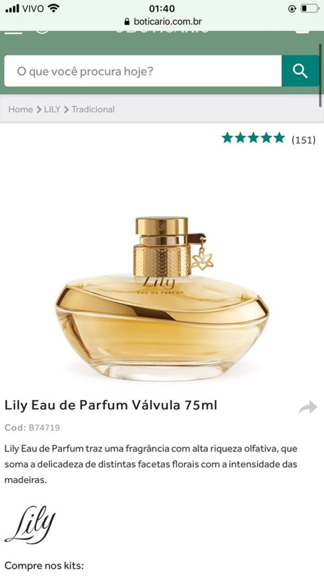 Fashion Lily Eau de Parfum Válvula, 75ml | O Boticário