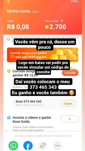 Vem ganha dinheiro com o Kwai 🥰