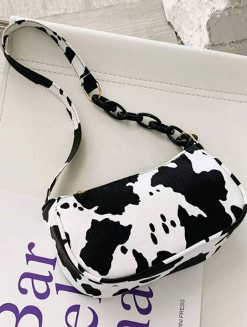 Moda Bolsa com estampa de vaca SHEIN