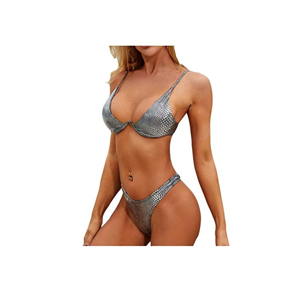 Moda Bikinis Mujer 2020 Push up Bikini de Tres Puntos Charol Suave Acolchado Tops y Braguitas Conjuntos Bikinis Bañador Brasileño Traje de BañO de Dos Piezas vikinis riou