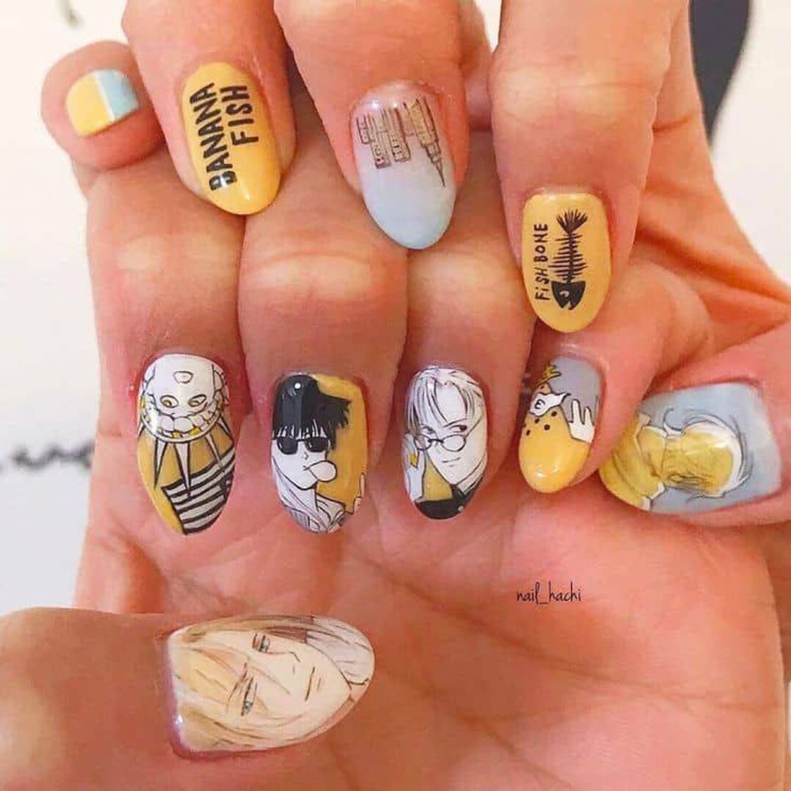 Moda Decoração de unhas banana fish