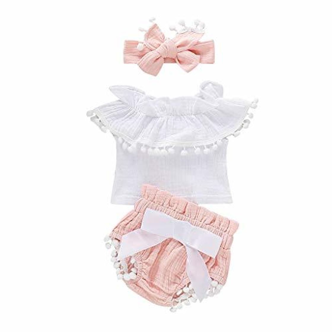 Social Fossen Verano Ropa Bebe Niña Monos de Volantes con Borla