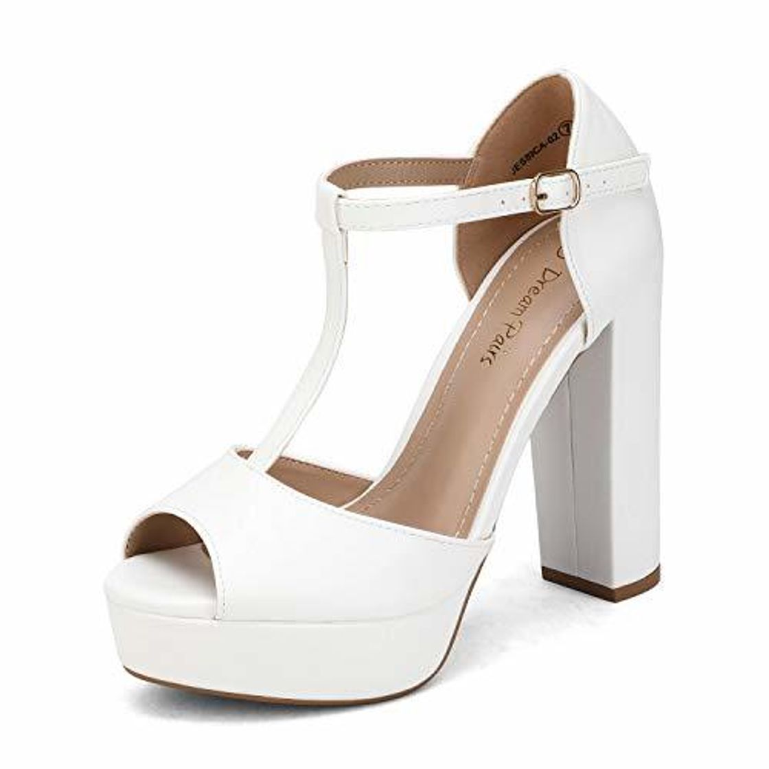 Social Dream Pairs Zapatillas Moda Tacón escarpín Sandalias Correa Stiletto Peep-Toe Mujer JESSICA-02