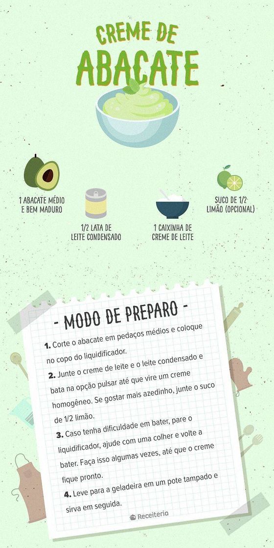 Moda 🥑Receitinha de creme de abacate🥑 🤤💚