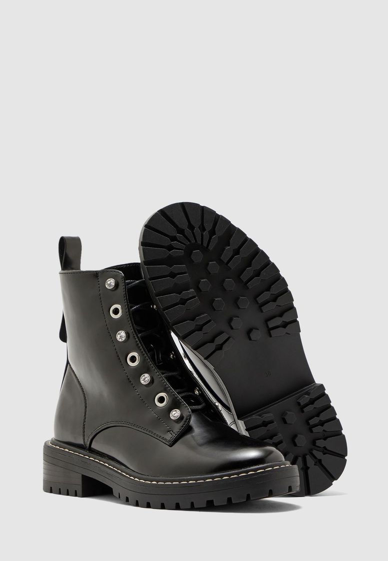 ONLY 'BOLD LACE UP PATENT BOOTIE'