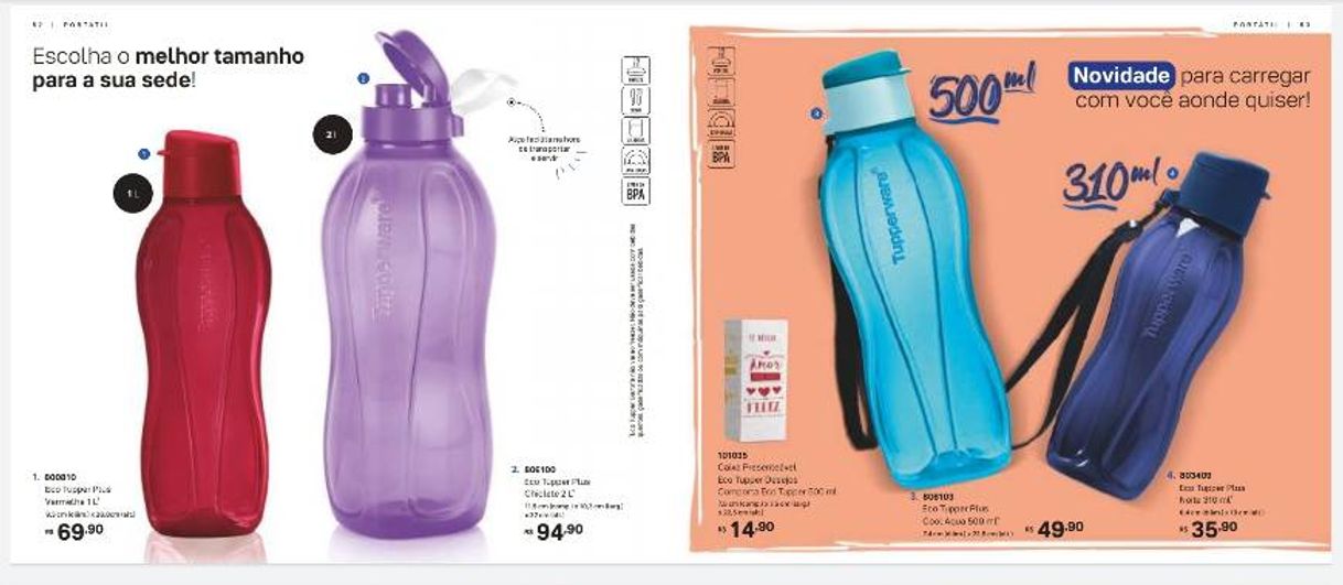 Social Tupperware Eco Gen Flip Top - Botella de agua