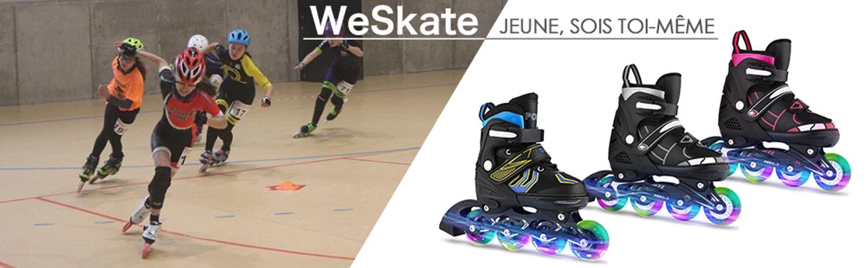 Products WeSkate Patines en línea con Ruedas Intermitentes Patines 4 Ruedas Cómodo para Niños y Adultos