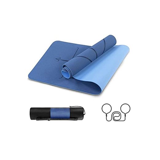 Delgeo Esterilla Yoga Colchoneta de Yoga Antideslizante con Material ecológico TPE con