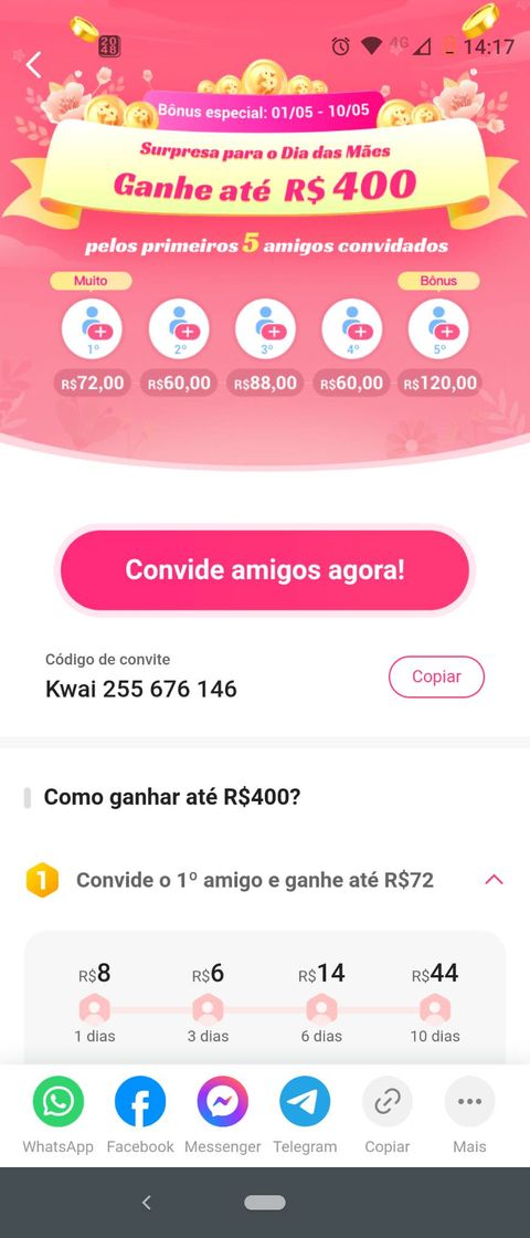 Apps Ola vamos ganhar dinheiro com kwai ele paga comprove hoje 