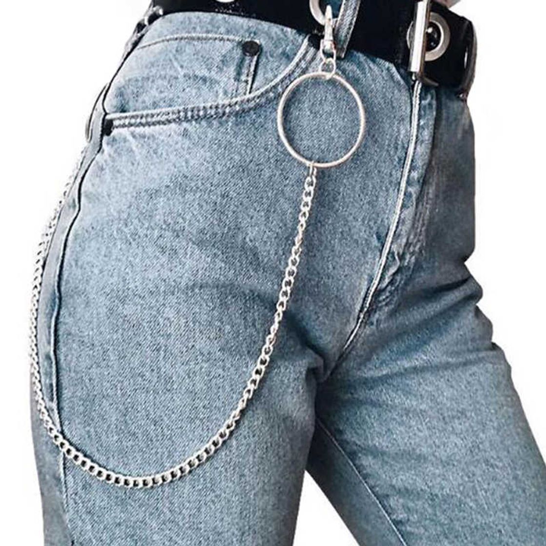 Social JLZK RUA Grande Anel Pingente Chaveiro Rock Punk Calças Hipster Chaveiros Pantalón Chaveiro Hiphop   Acessórios