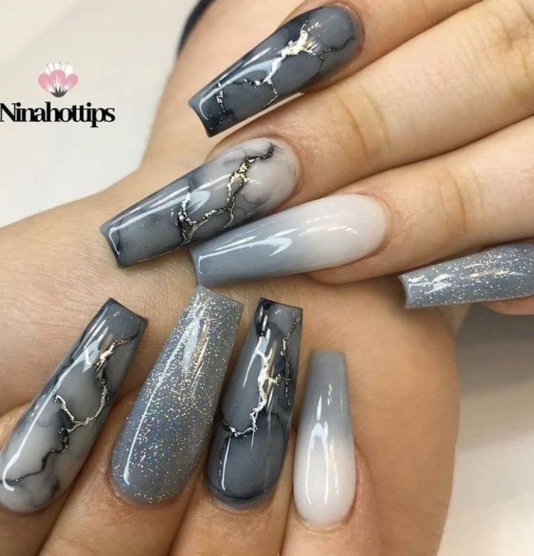 Fashion Unhas acrilfix mármore 🤍