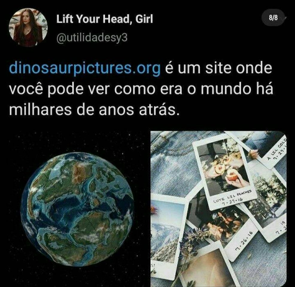 Moda Site pra ver como a terra era a milhares de anos *-*