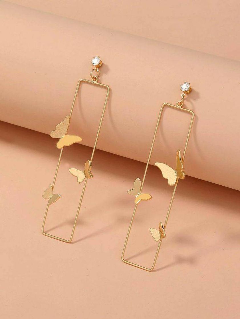 Products butterfly decor rectangle earring 